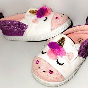 Infant canvas slid on unicorn shoes